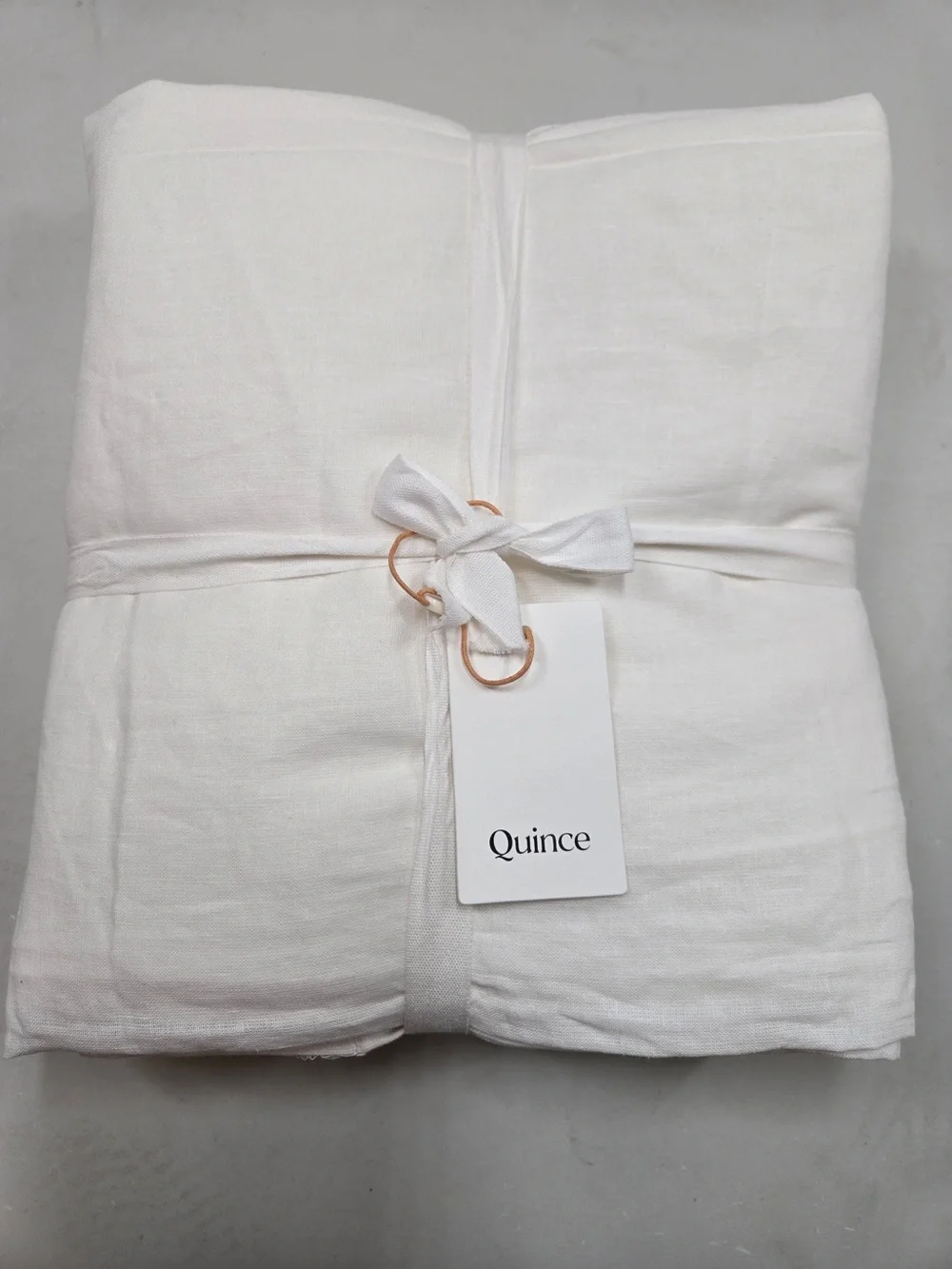 NWT QUINCE Set Of 2 48x84 European Linen Curtains White 9526